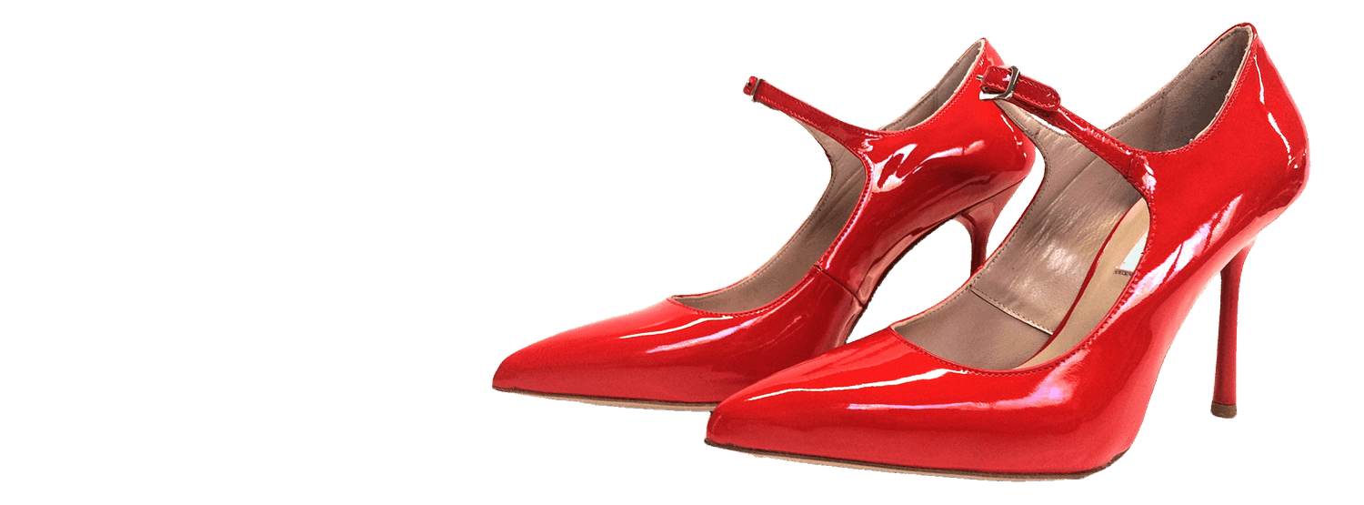 Red women’s Made in Italy heels used as a visual reference from the previous website material.